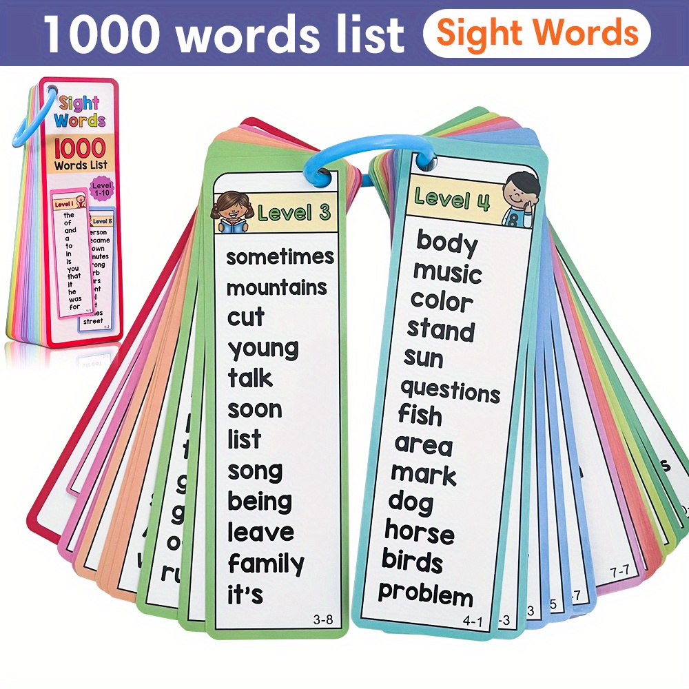 Educational Flash Card - Cartões flash de palavras de visão