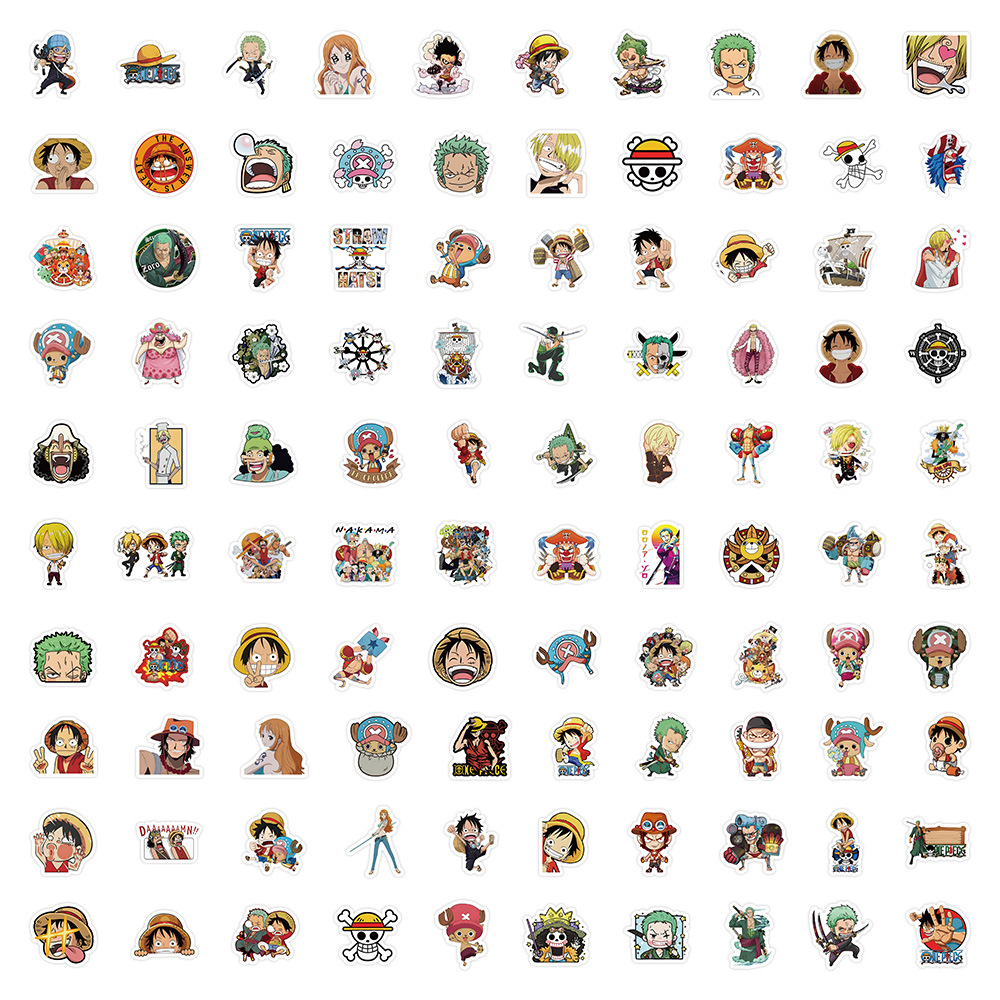 100PCS Adesivos de Anime One P - Kids Toys Laptop avaliação e preço