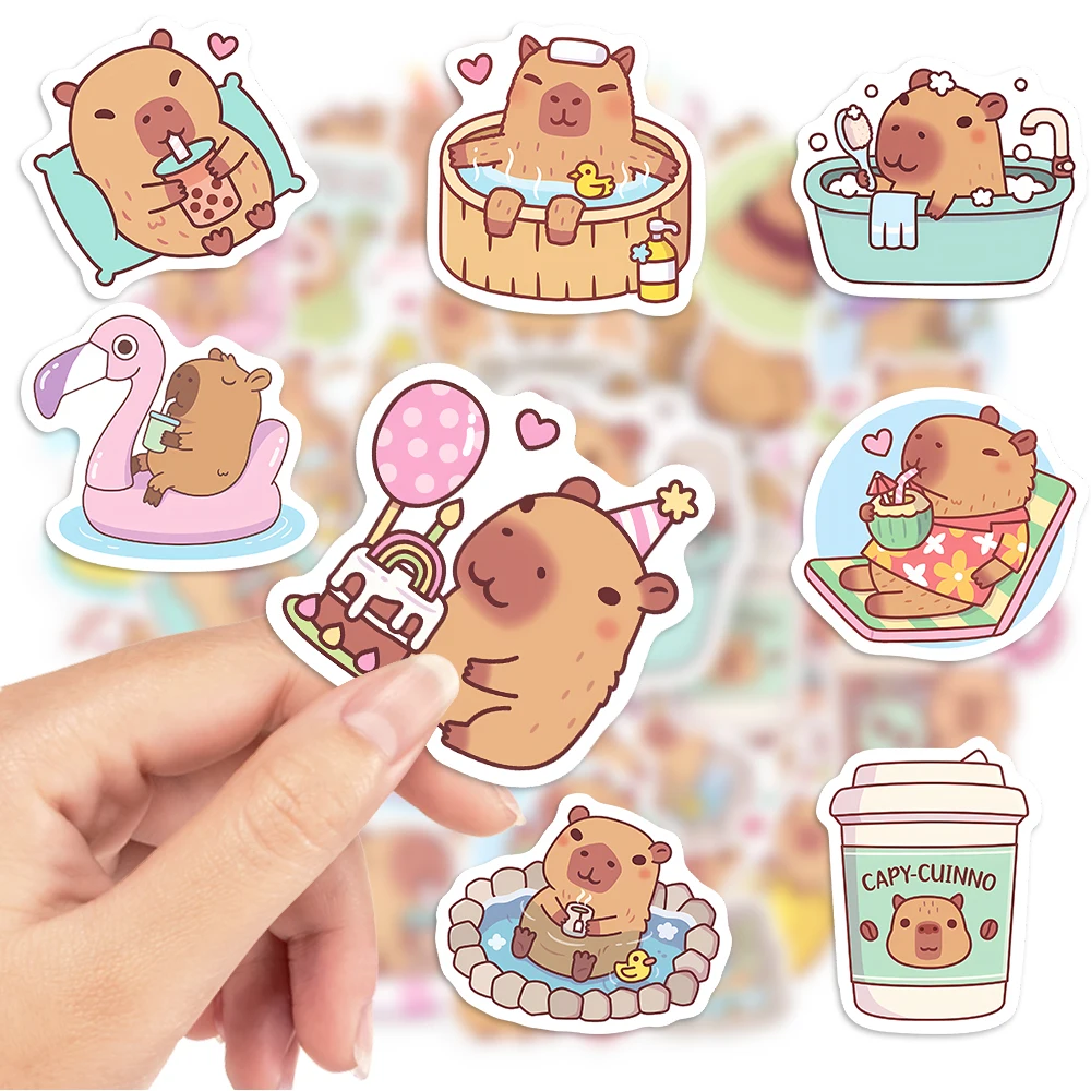 Bonito capivara café adesivos  - Kids Toys Laptop avaliação e preço
