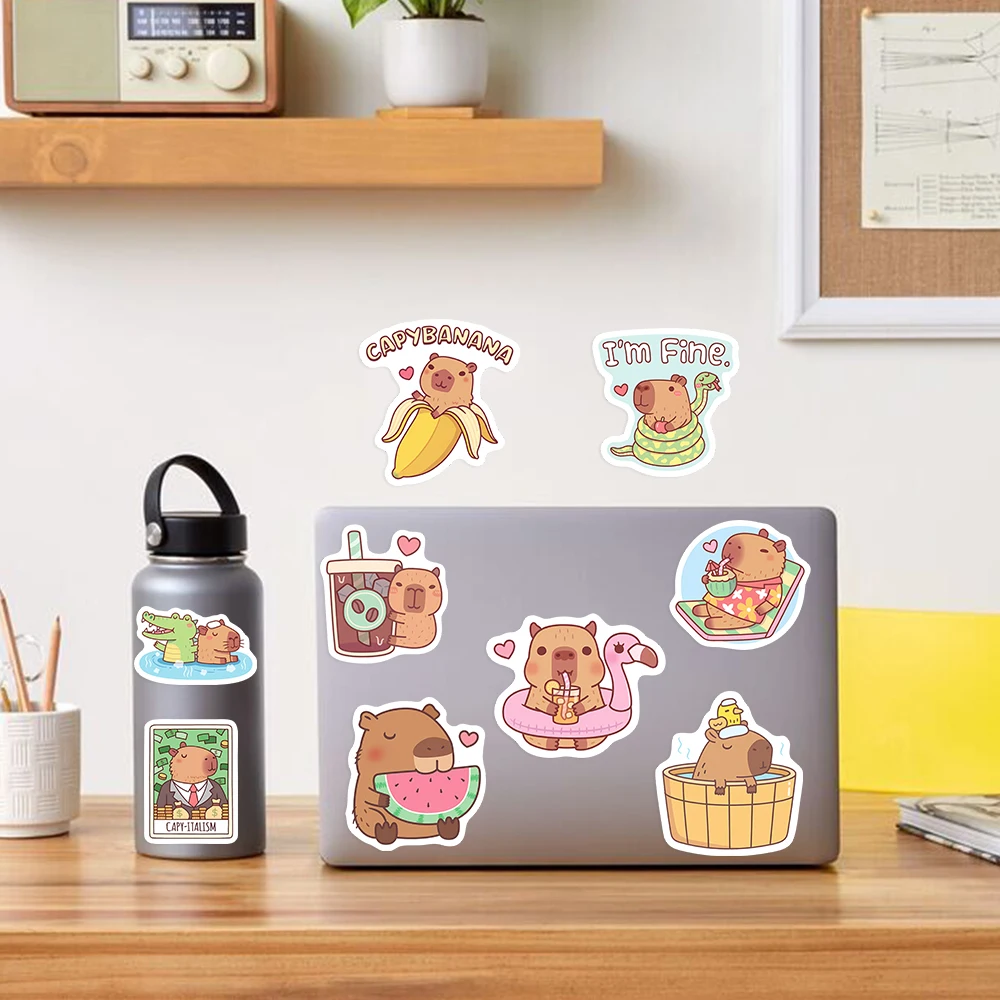 Bonito capivara café adesivos  - Kids Toys Laptop avaliação e preço