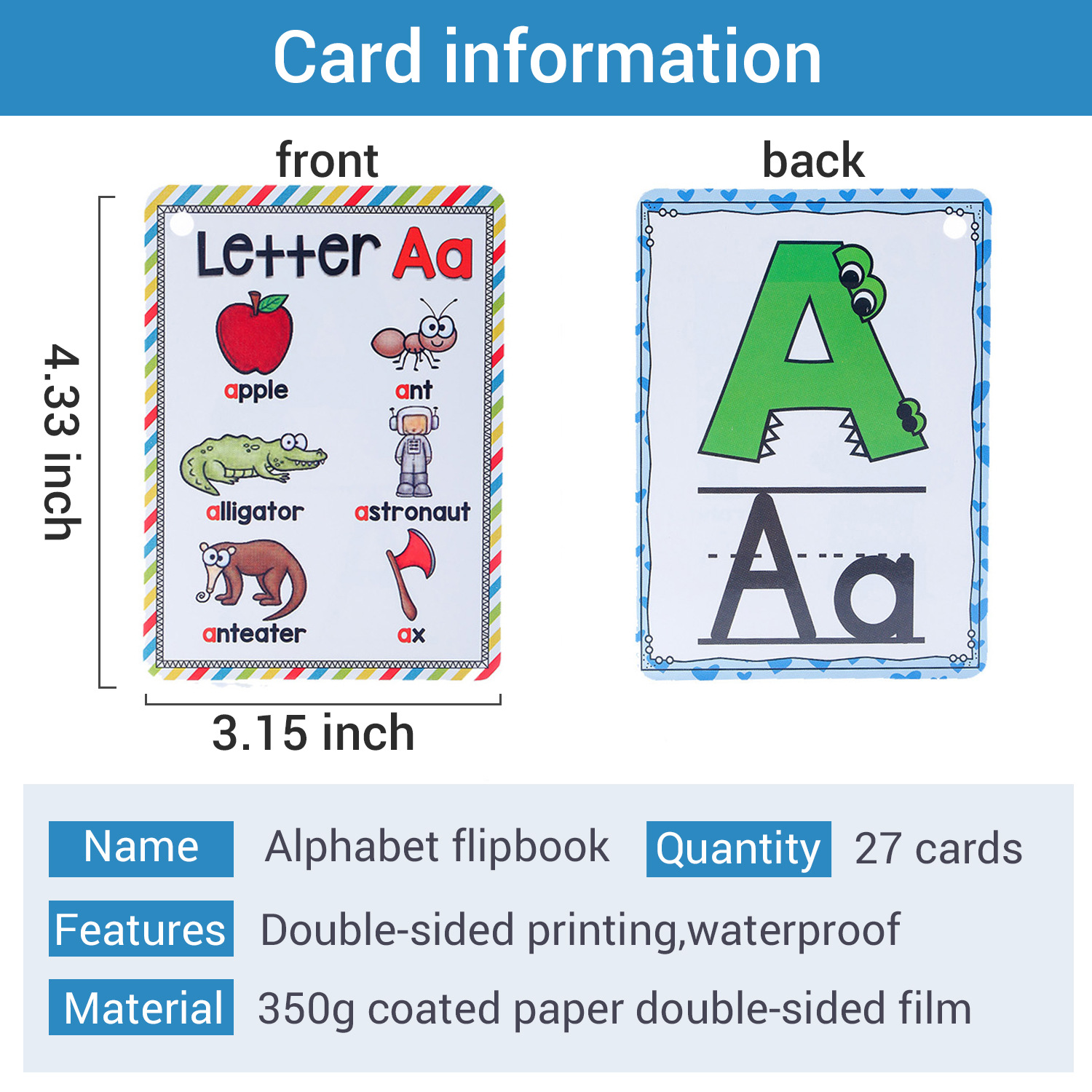 Bview arte inglês 26 letras al - Educational Flash Card avaliação e preço
